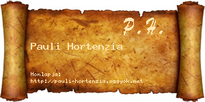 Pauli Hortenzia névjegykártya